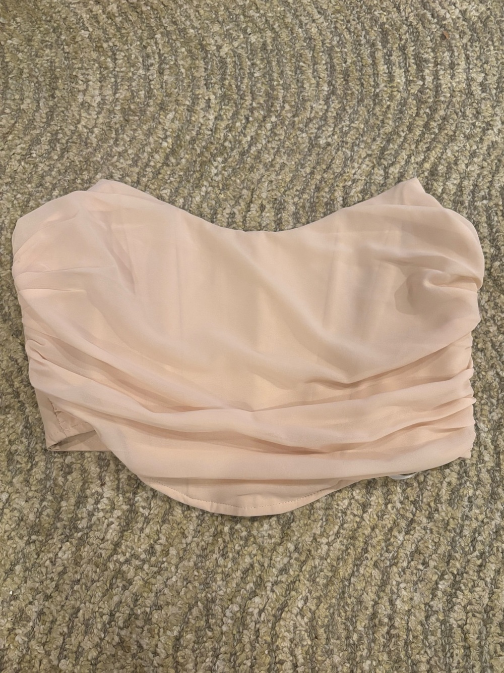 White Fox Boutique Strapless Ruched Bustier Top - Pale Pink/nude
